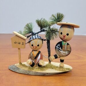 Pair of Hand Made Wooden Kokeshi dolls‎